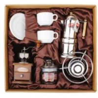 Moka +2 Cups+Grinder+Barrel+ Burner , Without Logo On Package