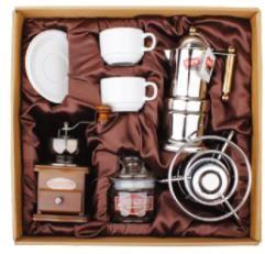 Moka +2 Cups+Grinder+Barrel+ Burner , Without Logo On Package